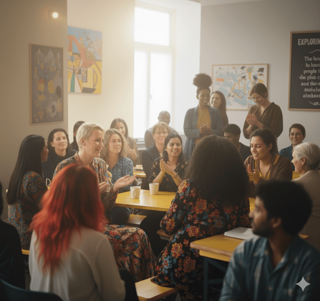 Group playing games together